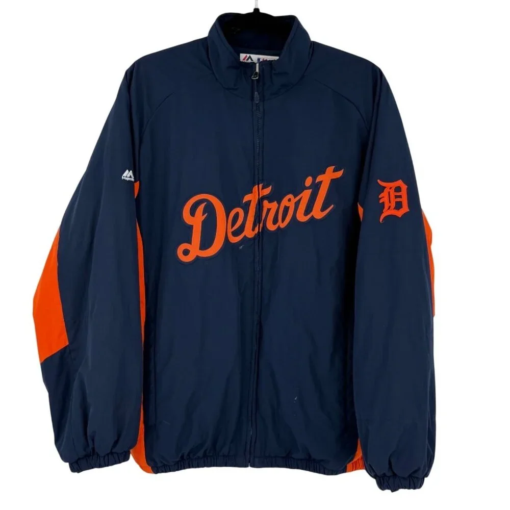 Vintage Y2K Majestic Detroit Tigers MLB Fleece Jacket • Streetwear Collectible L - Picture 11 of 14